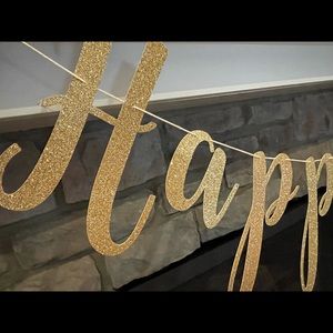 Happy 60th Birthday garland and cake topper